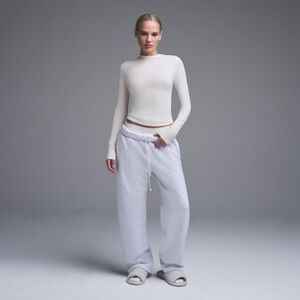 Skims Cotton Jersey Long Sleeve T-Shirt in Marble